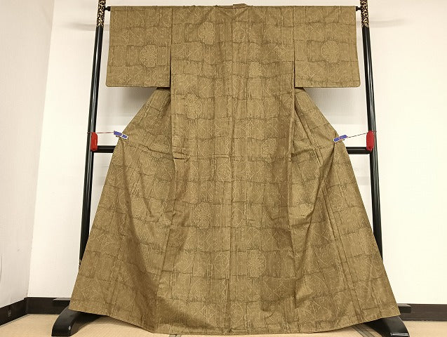 平和屋着物●本場大島紬 ９マルキ 壺垂れ 正絹 逸品 AAAU4224np