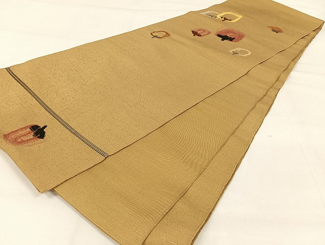 平和屋着物●龍村平蔵製　六通柄　本袋帯　柿の美　正絹　逸品　AAAU4230np