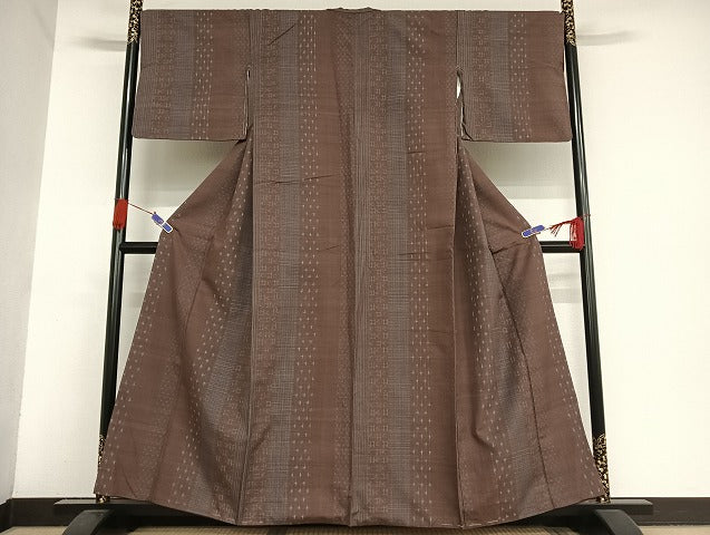 平和屋着物●上質な紬　間道　正絹　逸品　AAAU4228np
