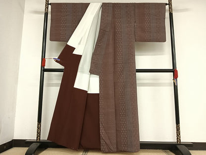 平和屋着物●上質な紬　間道　正絹　逸品　AAAU4228np