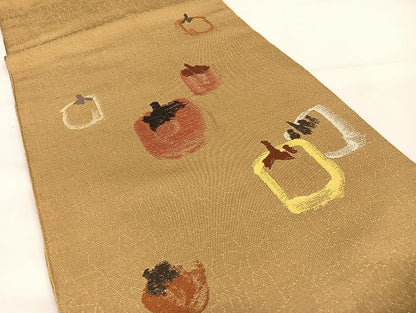 平和屋着物●龍村平蔵製　六通柄　本袋帯　柿の美　正絹　逸品　AAAU4230np