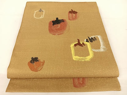 平和屋着物●龍村平蔵製　六通柄　本袋帯　柿の美　正絹　逸品　AAAU4230np