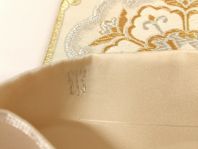 平和屋着物●西陣　川島織物　六通柄　本袋帯　正倉院花文　金銀糸　正絹　逸品　AAAU4232np