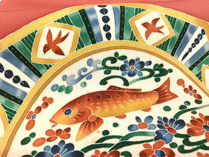 平和屋着物●本加賀友禅作家 木村雨山 九寸名古屋帯 絵皿文 逸品 AAAU4236np