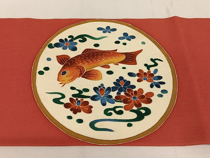 平和屋着物●本加賀友禅作家 木村雨山 九寸名古屋帯 絵皿文 逸品 AAAU4236np