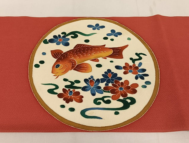 平和屋着物●本加賀友禅作家 木村雨山 九寸名古屋帯 絵皿文 逸品 AAAU4236np