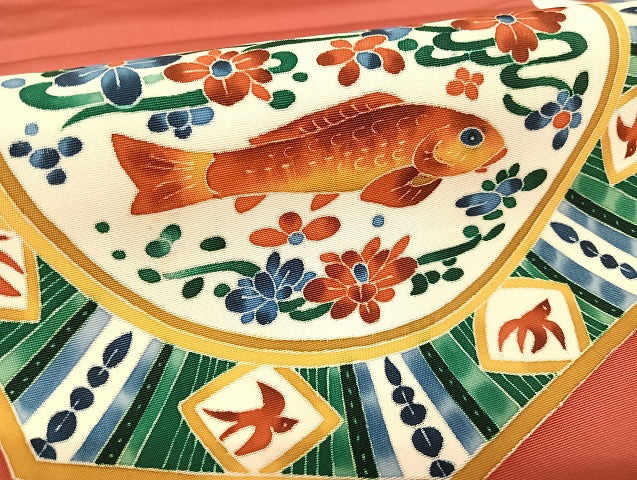 平和屋着物●本加賀友禅作家 木村雨山 九寸名古屋帯 絵皿文 逸品 AAAU4236np