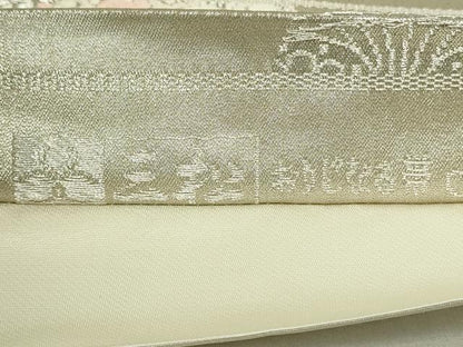 平和屋着物◎六通柄袋帯 唐織 正倉院更紗花蝶文 銀糸 正絹 逸品 DAAS8217qp