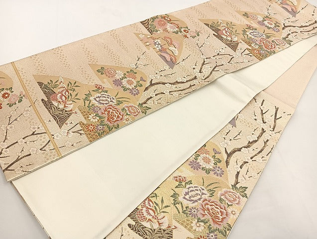 平和屋着物◎六通柄袋帯 唐織 九百錦 吉祥絵図 金糸 正絹 逸品 BAAT5501yt