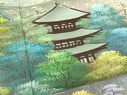 平和屋着物●訪問着 白山紬 作家物 手描き 朝露山景 暈し染め さが美扱い 反端付き 正絹 逸品 未使用 BAAT0799yc