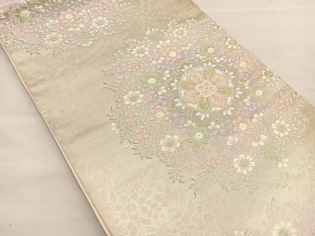 平和屋着物◎六通柄袋帯 唐織 宝相華 金銀糸 正絹 逸品 BAAT4823hz