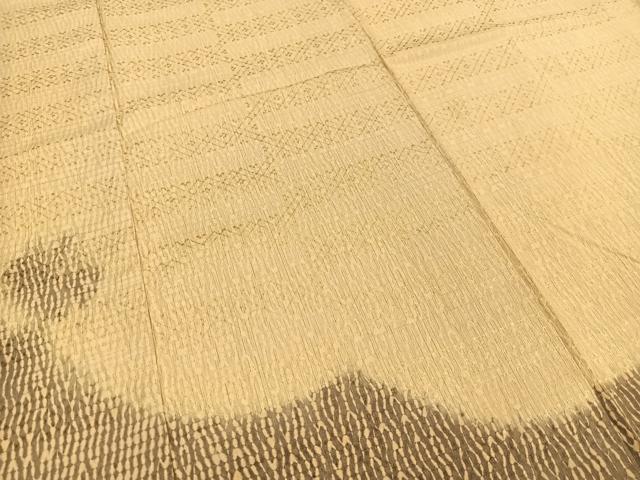 平和屋着物●訪問着 紬地 花織 雪輪丸文 金彩 正絹 逸品 BAAT0869yc