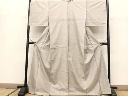 平和屋着物●本場大島紬　横段文　さが美扱い　正絹　逸品　未使用　BAAT0879yc
