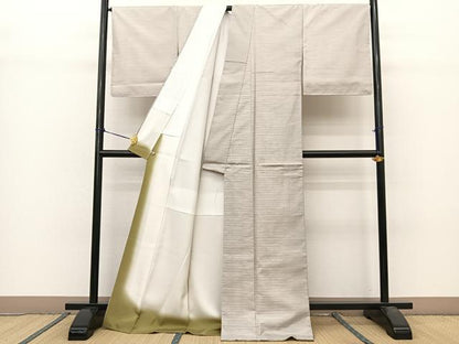 平和屋着物●本場大島紬　横段文　さが美扱い　正絹　逸品　未使用　BAAT0879yc