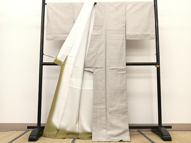 平和屋着物●本場大島紬　横段文　さが美扱い　正絹　逸品　未使用　BAAT0879yc