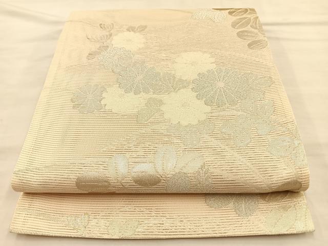 平和屋着物＊夏物 六通柄袋帯 秋草文 金銀糸 正絹 逸品 BAAT3397du