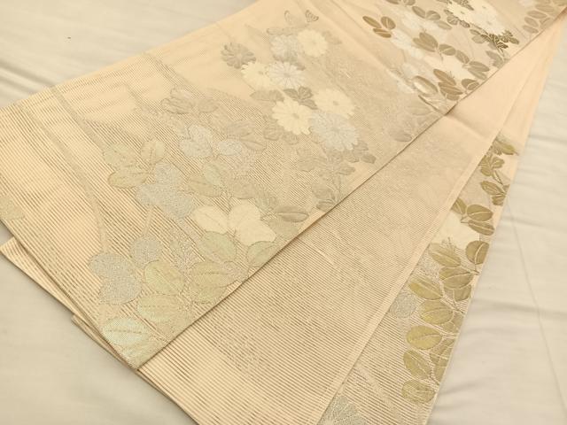 平和屋着物＊夏物 六通柄袋帯 秋草文 金銀糸 正絹 逸品 BAAT3397du