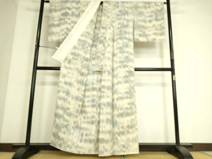 平和屋着物▽上質な紬 単衣 霞文 松坂屋扱い 正絹 逸品 DAAS0534az