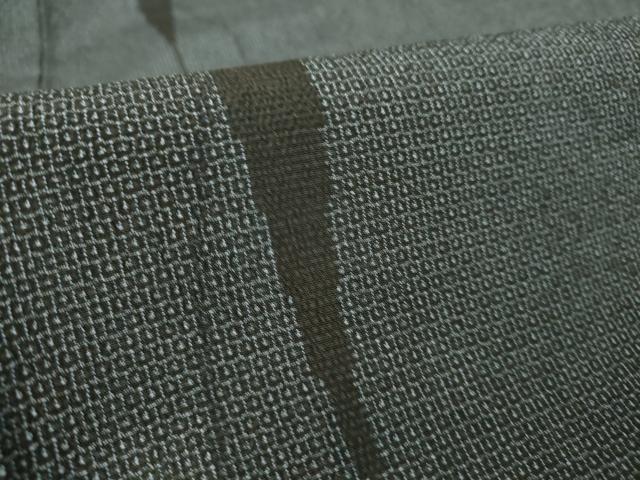 平和屋着物▽本塩沢 単衣 変わり間道 110亀甲 正絹 逸品 DAAS0537az