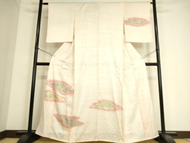 平和屋着物▽訪問着 単衣 杢目絞り 流水花文 金銀彩 正絹 逸品 DAAS0541az