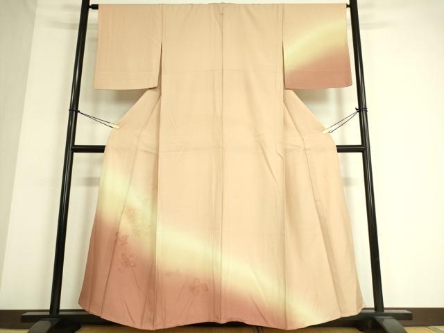 平和屋着物▽訪問着 単衣 霞花文 暈し染め 正絹 逸品 DAAS0540az