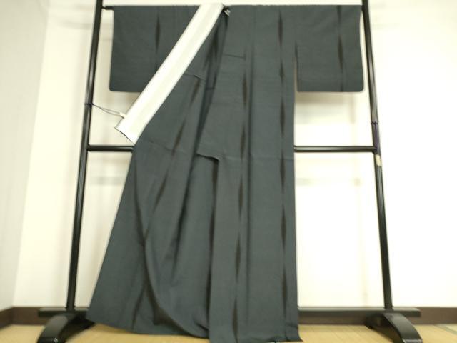 平和屋着物▽本塩沢 単衣 変わり間道 110亀甲 正絹 逸品 DAAS0537az