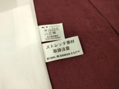 平和屋着物▽上質な色無地　単衣　立涌洋花地紋　葡萄色　正絹　逸品　DAAS0538az
