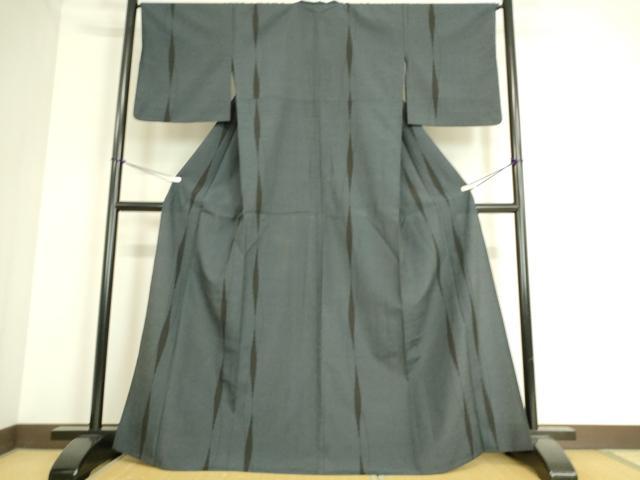 平和屋着物▽本塩沢 単衣 変わり間道 110亀甲 正絹 逸品 DAAS0537az
