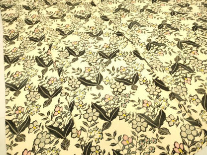 平和屋着物▽上質な小紋 単衣 草花文 正絹 逸品 DAAS0443az