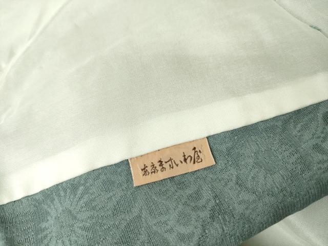 平和屋着物▽上質な色無地　単衣　辻が花地紋　秘色色　ますいわ屋扱い　正絹　逸品　DAAS0442az