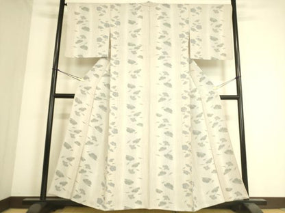 平和屋着物▽上質な小紋 単衣 舞花文 正絹 逸品 DAAS0435az
