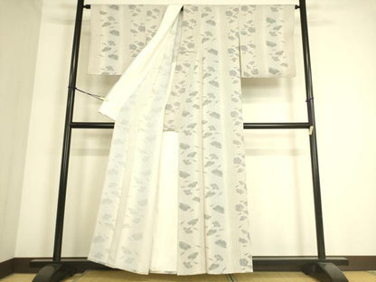 平和屋着物▽上質な小紋 単衣 舞花文 正絹 逸品 DAAS0435az