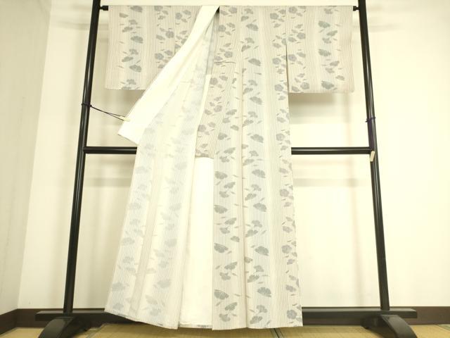 平和屋着物▽上質な小紋 単衣 舞花文 正絹 逸品 DAAS0435az