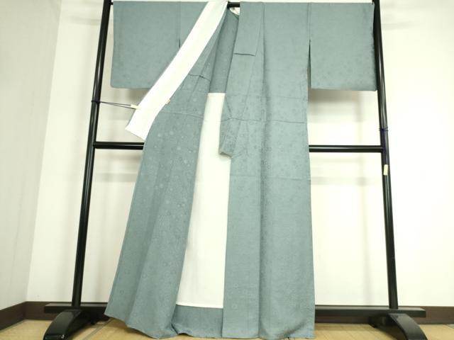 平和屋着物▽上質な色無地　単衣　辻が花地紋　秘色色　ますいわ屋扱い　正絹　逸品　DAAS0442az