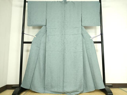 平和屋着物▽上質な色無地　単衣　辻が花地紋　秘色色　ますいわ屋扱い　正絹　逸品　DAAS0442az