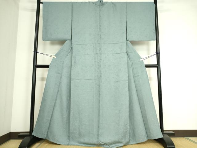 平和屋着物▽上質な色無地　単衣　辻が花地紋　秘色色　ますいわ屋扱い　正絹　逸品　DAAS0442az