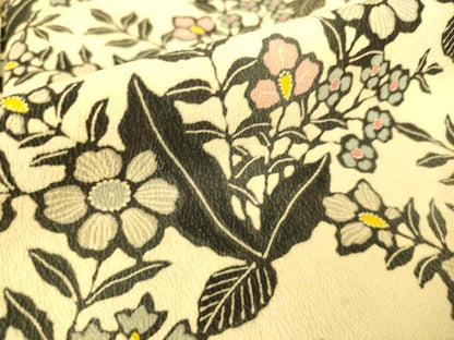 平和屋着物▽上質な小紋 単衣 草花文 正絹 逸品 DAAS0443az