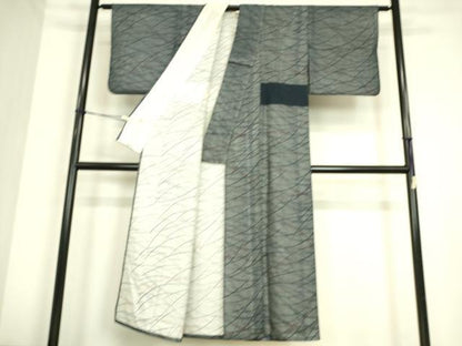 平和屋着物▽上質な小紋 無双 紗袷 紗×絽 芝文 正絹 逸品 DAAS0449az
