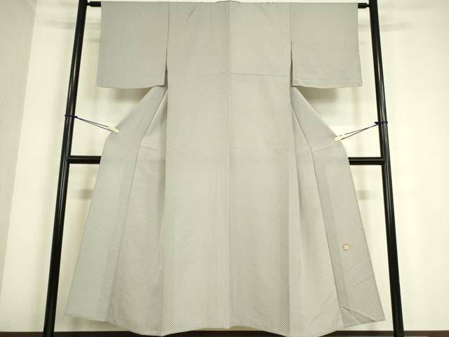 平和屋着物▽上質な小紋 単衣 作家物 市松文 正絹 逸品 DAAS0450az