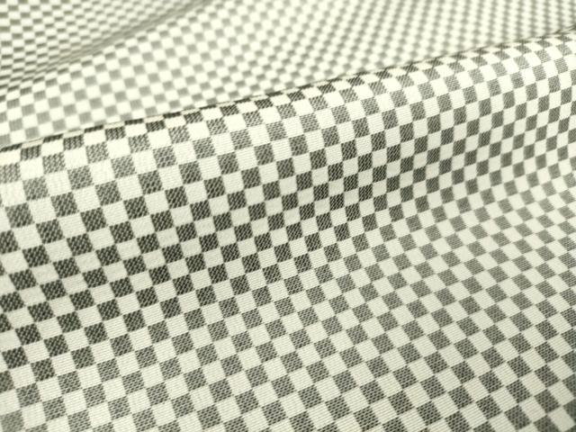 平和屋着物▽上質な小紋 単衣 作家物 市松文 正絹 逸品 DAAS0450az