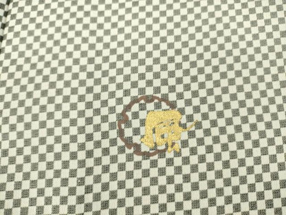 平和屋着物▽上質な小紋 単衣 作家物 市松文 正絹 逸品 DAAS0450az