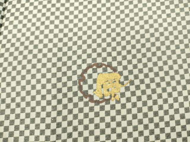 平和屋着物▽上質な小紋 単衣 作家物 市松文 正絹 逸品 DAAS0450az
