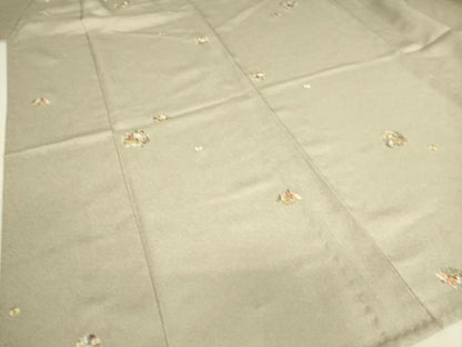 平和屋着物▽上質な小紋　単衣　総刺繍　花籠文　金糸　正絹　逸品　DAAS0465az