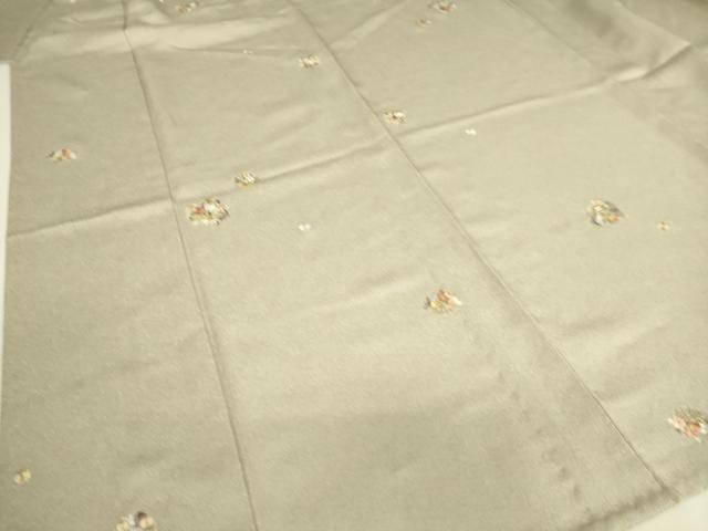 平和屋着物▽上質な小紋　単衣　総刺繍　花籠文　金糸　正絹　逸品　DAAS0465az