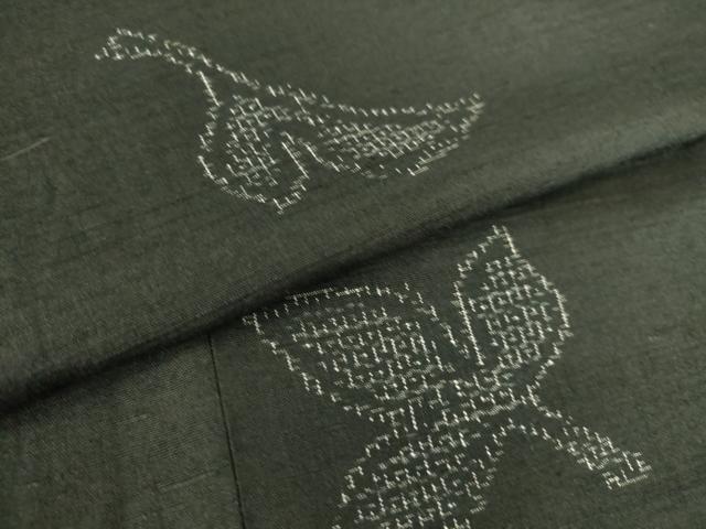 平和屋着物▽上質な紬 単衣 舞花文 正絹 逸品 DAAS0461az