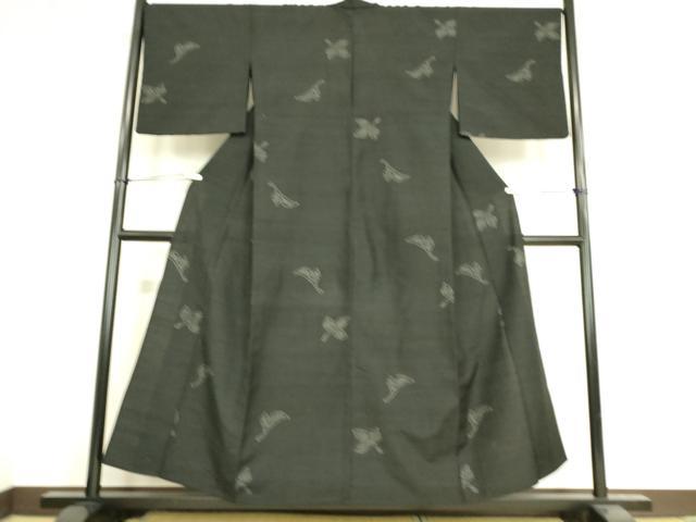 平和屋着物▽上質な紬 単衣 舞花文 正絹 逸品 DAAS0461az