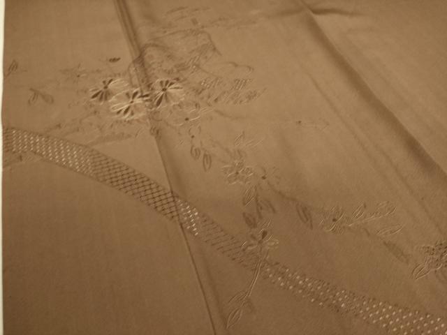 平和屋着物▽中国三大刺繍 スワトウ刺繍 汕頭刺繍 総刺繍 訪問着 単衣 短冊花文箱 金糸 憲法色 正絹 逸品 DAAS0471az