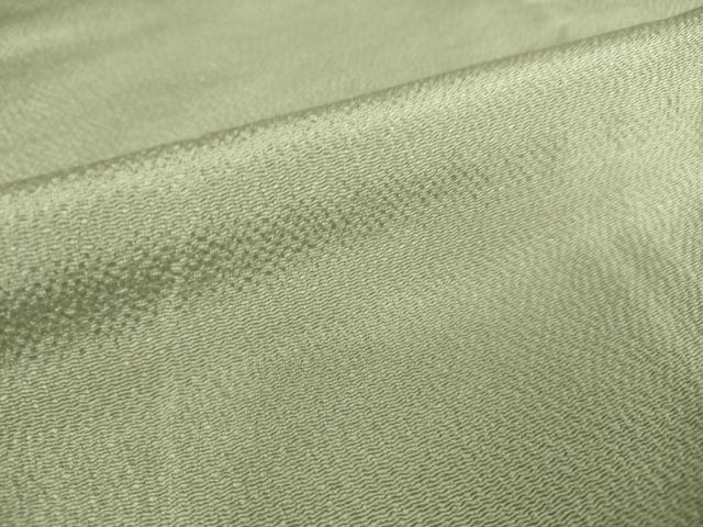 平和屋着物▽加賀友禅の巨匠　初代　由水十久監修　色無地　単衣　柳鼠色　鬼しぼ縮緬　正絹　逸品　DAAS0469az