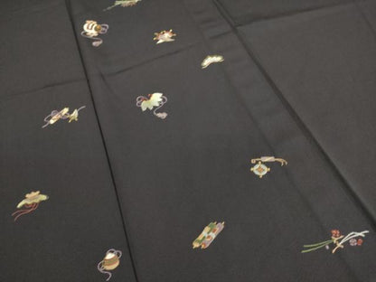 平和屋着物▽訪問着　単衣　総刺繍　宝尽くし　金糸　三越扱い　正絹　逸品　DAAS0470az