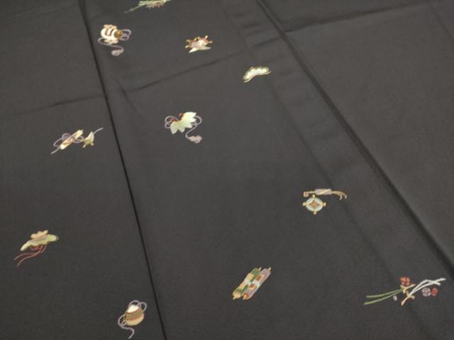 平和屋着物▽訪問着　単衣　総刺繍　宝尽くし　金糸　三越扱い　正絹　逸品　DAAS0470az